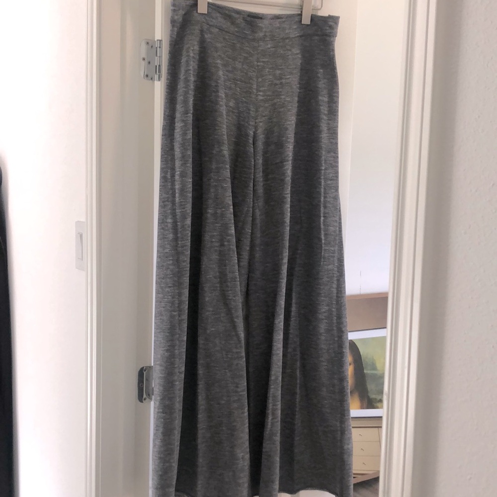 Blue and white wide leg trousers by black the label.